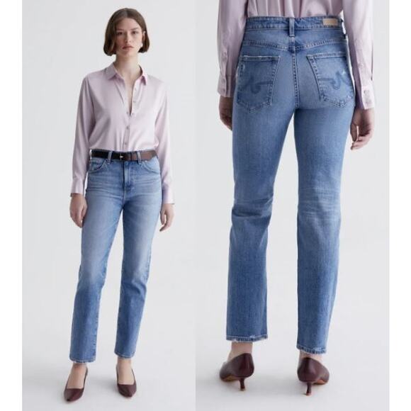 AG AG-ED Denim Saige High Rise Straight Jean Vintage Inspired Womens Size 32 NWT - Picture 1 of 6
